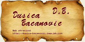 Dušica Bacanović vizit kartica